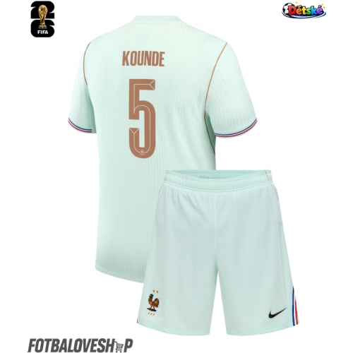 Francie Jules Kounde #5 Dětské Venkovní Dres MS 2026 Krátký Rukáv (+ trenýrky)