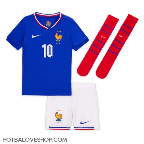 Francie Kylian Mbappe #10 Dětské Domácí Dres ME 2024 Krátký Rukáv (+ trenýrky)