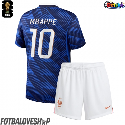 Francie Kylian Mbappe #10 Dětské Domácí Dres MS 2026 Krátký Rukáv (+ trenýrky)