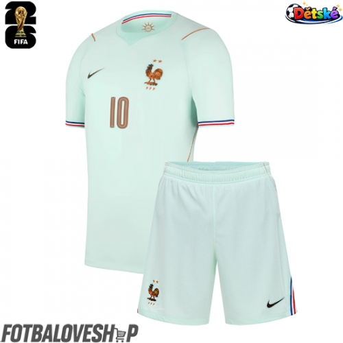Francie Kylian Mbappe #10 Dětské Venkovní Dres MS 2026 Krátký Rukáv (+ trenýrky)