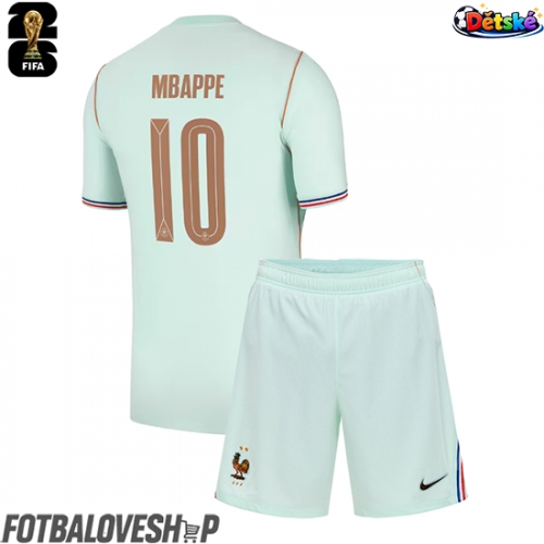 Francie Kylian Mbappe #10 Dětské Venkovní Dres MS 2026 Krátký Rukáv (+ trenýrky)