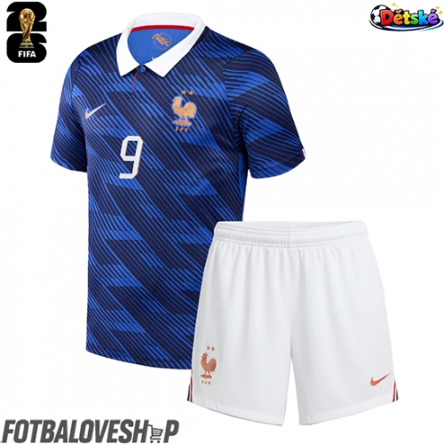 Francie Marcus Thuram #9 Dětské Domácí Dres MS 2026 Krátký Rukáv (+ trenýrky)