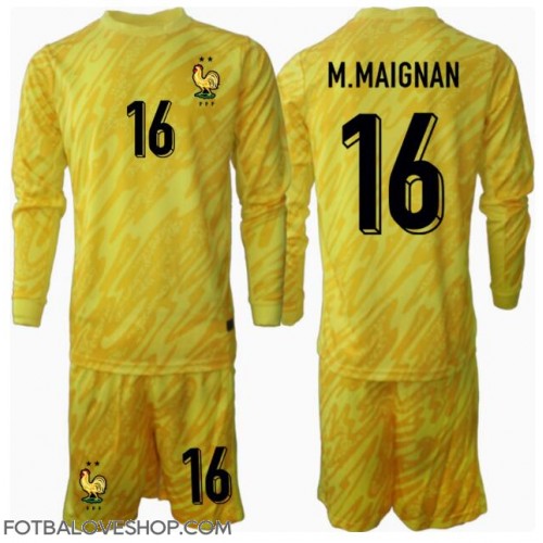 Francie Mike Maignan #16 Brankářské Dětské Domácí Dres ME 2024 Dlouhý Rukáv (+ trenýrky)