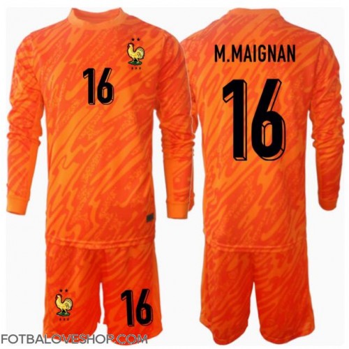 Francie Mike Maignan #16 Brankářské Dětské Venkovní Dres ME 2024 Dlouhý Rukáv (+ trenýrky)