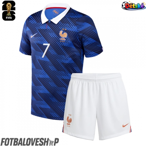 Francie Ousmane Dembele #7 Dětské Domácí Dres MS 2026 Krátký Rukáv (+ trenýrky)