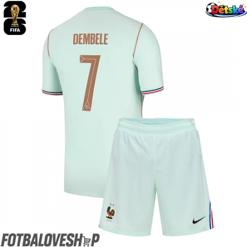 Francie Ousmane Dembele #7 Dětské Venkovní Dres MS 2026 Krátký Rukáv (+ trenýrky)