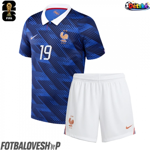 Francie Theo Hernandez #19 Dětské Domácí Dres MS 2026 Krátký Rukáv (+ trenýrky)
