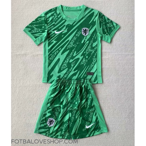 Holandsko Brankářské Dětské Domácí Dres ME 2024 Krátký Rukáv (+ trenýrky)