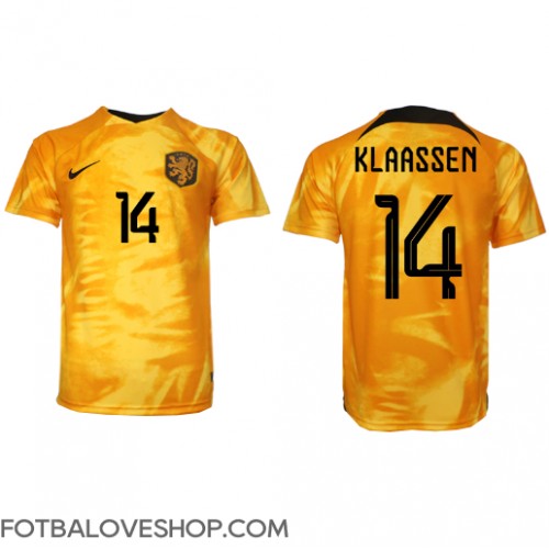 Holandsko Davy Klaassen #14 Domácí Dres MS 2022 Krátký Rukáv