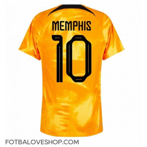 Holandsko Memphis Depay #10 Domácí Dres MS 2022 Krátký Rukáv