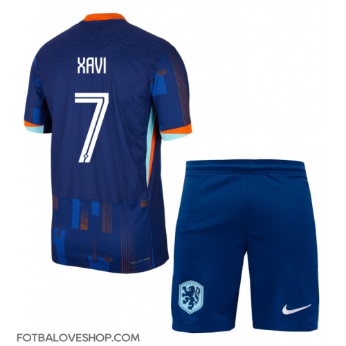 Holandsko Xavi Simons #7 Dětské Venkovní Dres ME 2024 Krátký Rukáv (+ trenýrky)