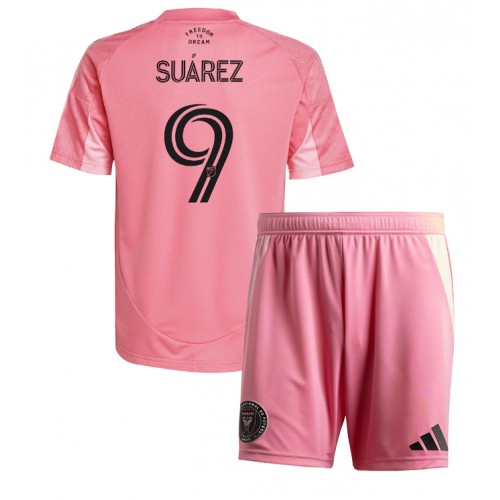 Inter Miami Luis Suarez #9 Dětské Domácí Dres 2025-26 Krátký Rukáv (+ trenýrky)