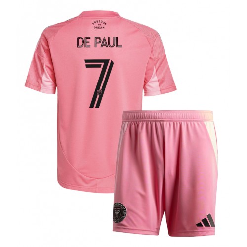 Inter Miami Rodrigo De Paul #7 Dětské Domácí Dres 2025-26 Krátký Rukáv (+ trenýrky)