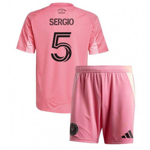 Inter Miami Sergio Busquets #5 Dětské Domácí Dres 2025-26 Krátký Rukáv (+ trenýrky)