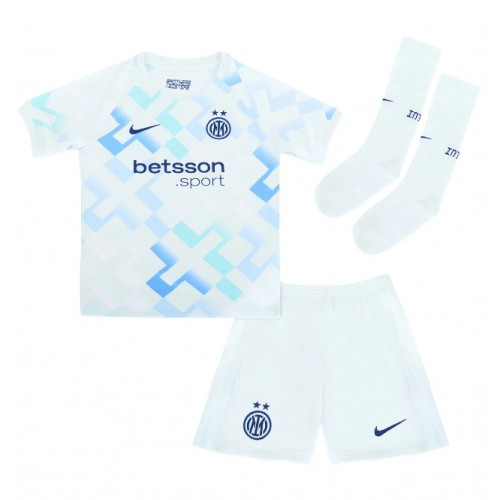 Inter Milan Alessandro Bastoni #95 Dětské Venkovní Dres 2025-26 Krátký Rukáv (+ trenýrky)