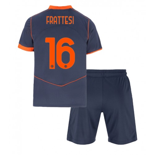 Inter Milan Davide Frattesi #16 Dětské Alternativní Dres 2025-26 Krátký Rukáv (+ trenýrky)