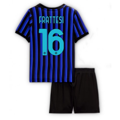 Inter Milan Davide Frattesi #16 Dětské Domácí Dres 2025-26 Krátký Rukáv (+ trenýrky)