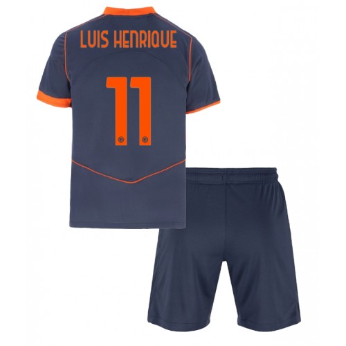 Inter Milan Luis Henrique #11 Dětské Alternativní Dres 2025-26 Krátký Rukáv (+ trenýrky)