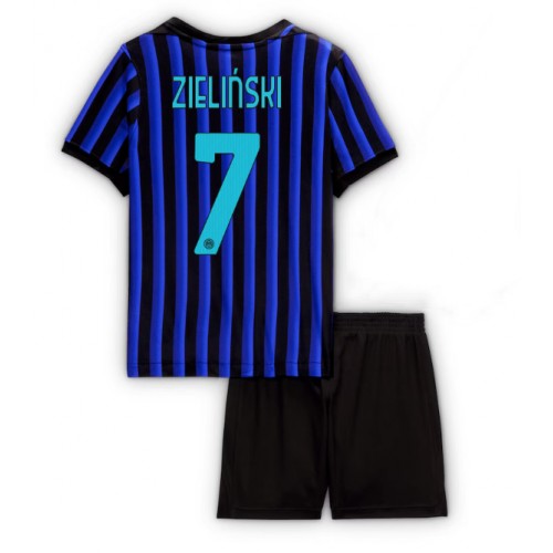 Inter Milan Piotr Zielinski #7 Dětské Domácí Dres 2025-26 Krátký Rukáv (+ trenýrky)