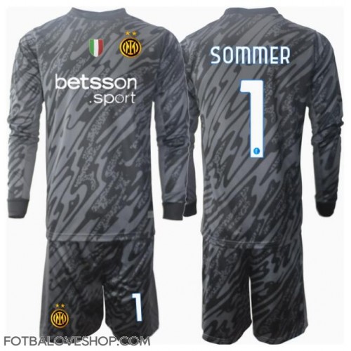 Inter Milan Yann Sommer #1 Brankářské Dětské Alternativní Dres 2024-25 Dlouhý Rukáv (+ trenýrky)