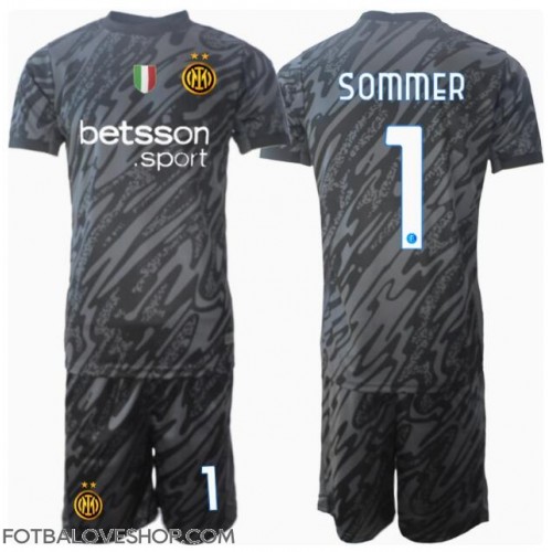 Inter Milan Yann Sommer #1 Brankářské Dětské Alternativní Dres 2024-25 Krátký Rukáv (+ trenýrky)