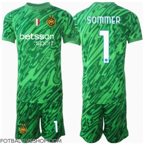 Inter Milan Yann Sommer #1 Brankářské Dětské Domácí Dres 2024-25 Krátký Rukáv (+ trenýrky)