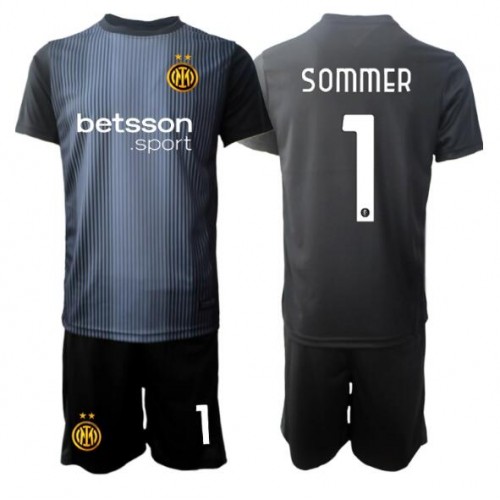 Inter Milan Yann Sommer #1 Brankářské Dětské Domácí Dres 2025-26 Krátký Rukáv (+ trenýrky)