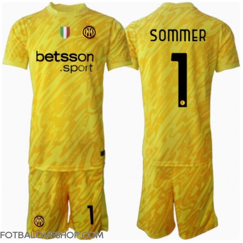 Inter Milan Yann Sommer #1 Brankářské Dětské Venkovní Dres 2024-25 Krátký Rukáv (+ trenýrky)