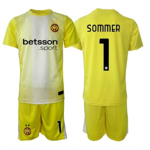 Inter Milan Yann Sommer #1 Brankářské Dětské Venkovní Dres 2025-26 Krátký Rukáv (+ trenýrky)