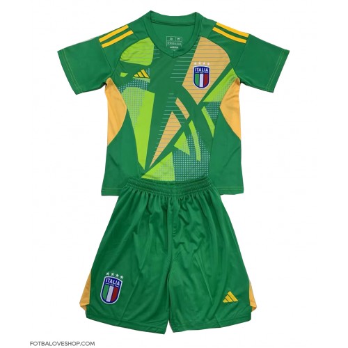 Itálie Brankářské Dětské Venkovní Dres ME 2024 Krátký Rukáv (+ trenýrky)