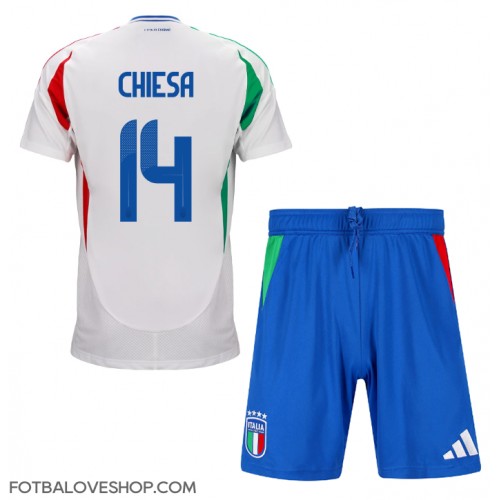 Itálie Federico Chiesa #14 Dětské Venkovní Dres ME 2024 Krátký Rukáv (+ trenýrky)