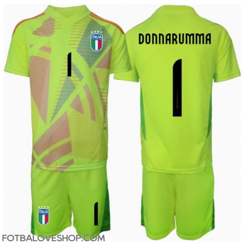 Itálie Gianluigi Donnarumma #1 Brankářské Dětské Domácí Dres ME 2024 Krátký Rukáv (+ trenýrky)