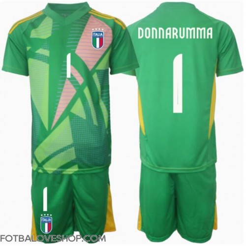 Itálie Gianluigi Donnarumma #1 Brankářské Dětské Venkovní Dres ME 2024 Krátký Rukáv (+ trenýrky)