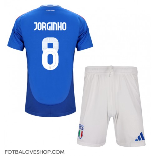 Itálie Jorginho Frello #8 Dětské Domácí Dres ME 2024 Krátký Rukáv (+ trenýrky)