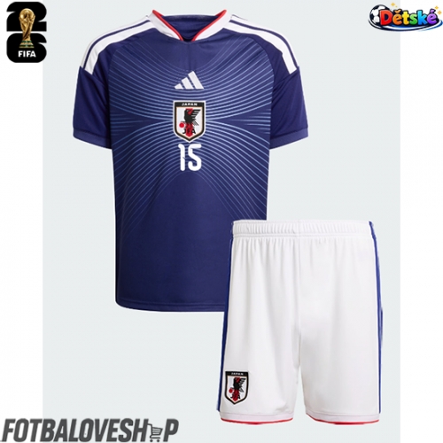 Japonsko Daichi Kamada #15 Dětské Domácí Dres MS 2026 Krátký Rukáv (+ trenýrky)