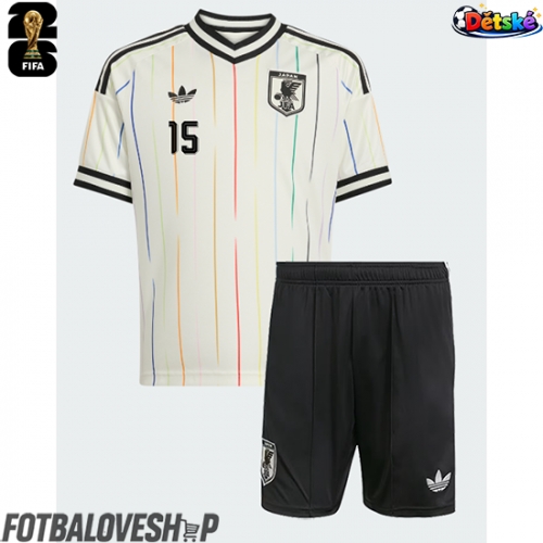 Japonsko Daichi Kamada #15 Dětské Venkovní Dres MS 2026 Krátký Rukáv (+ trenýrky)