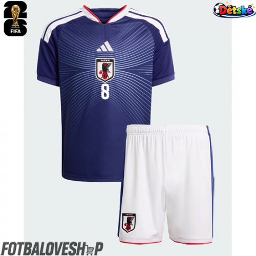 Japonsko Takumi Minamino #8 Dětské Domácí Dres MS 2026 Krátký Rukáv (+ trenýrky)