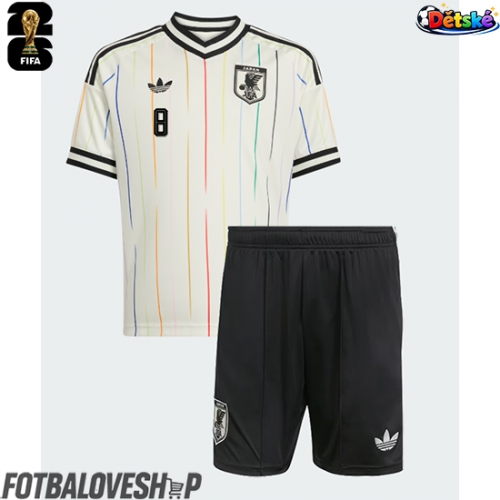Japonsko Takumi Minamino #8 Dětské Venkovní Dres MS 2026 Krátký Rukáv (+ trenýrky)