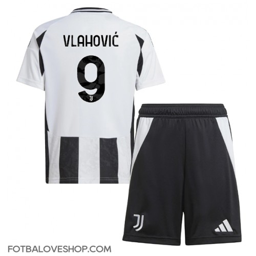 Juventus Dusan Vlahovic #9 Dětské Domácí Dres 2024-25 Krátký Rukáv (+ trenýrky)