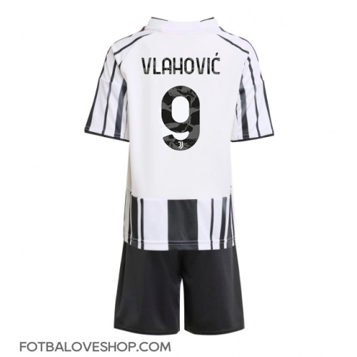 Juventus Dusan Vlahovic #9 Dětské Domácí Dres 2025-26 Krátký Rukáv (+ trenýrky)