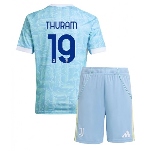 Juventus Khephren Thuram #19 Dětské Venkovní Dres 2025-26 Krátký Rukáv (+ trenýrky)