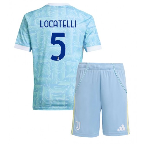 Juventus Manuel Locatelli #5 Dětské Venkovní Dres 2025-26 Krátký Rukáv (+ trenýrky)