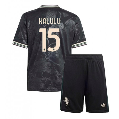 Juventus Pierre Kalulu #15 Dětské Alternativní Dres 2025-26 Krátký Rukáv (+ trenýrky)