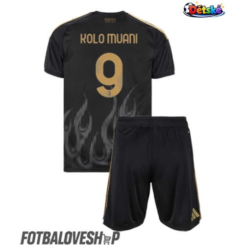 Juventus Randal Kolo Muani #9 Dětské Alternativní Dres 2026-27 Krátký Rukáv (+ trenýrky)