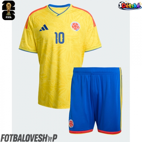 Kolumbie James Rodriguez #10 Dětské Domácí Dres MS 2026 Krátký Rukáv (+ trenýrky)