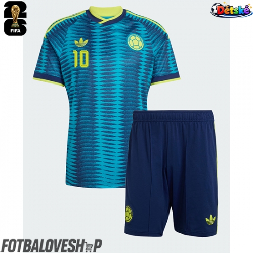 Kolumbie James Rodriguez #10 Dětské Venkovní Dres MS 2026 Krátký Rukáv (+ trenýrky)