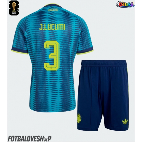 Kolumbie Jhon Lucumi #3 Dětské Venkovní Dres MS 2026 Krátký Rukáv (+ trenýrky)