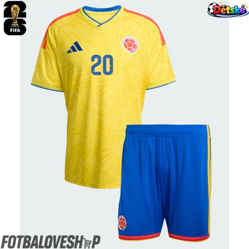 Kolumbie Juan Fernando Quintero #20 Dětské Domácí Dres MS 2026 Krátký Rukáv (+ trenýrky)
