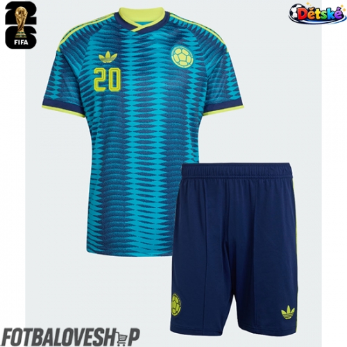 Kolumbie Juan Fernando Quintero #20 Dětské Venkovní Dres MS 2026 Krátký Rukáv (+ trenýrky)