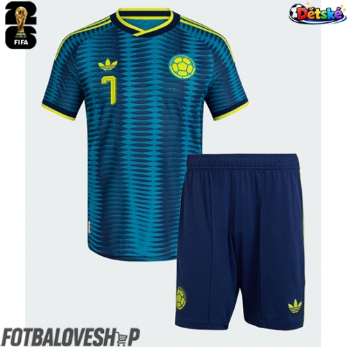 Kolumbie Luis Diaz #7 Dětské Venkovní Dres MS 2026 Krátký Rukáv (+ trenýrky)